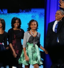  Barack Obama célèbre sa victoire électorale à Chicago, le 6 Novembre 2012 